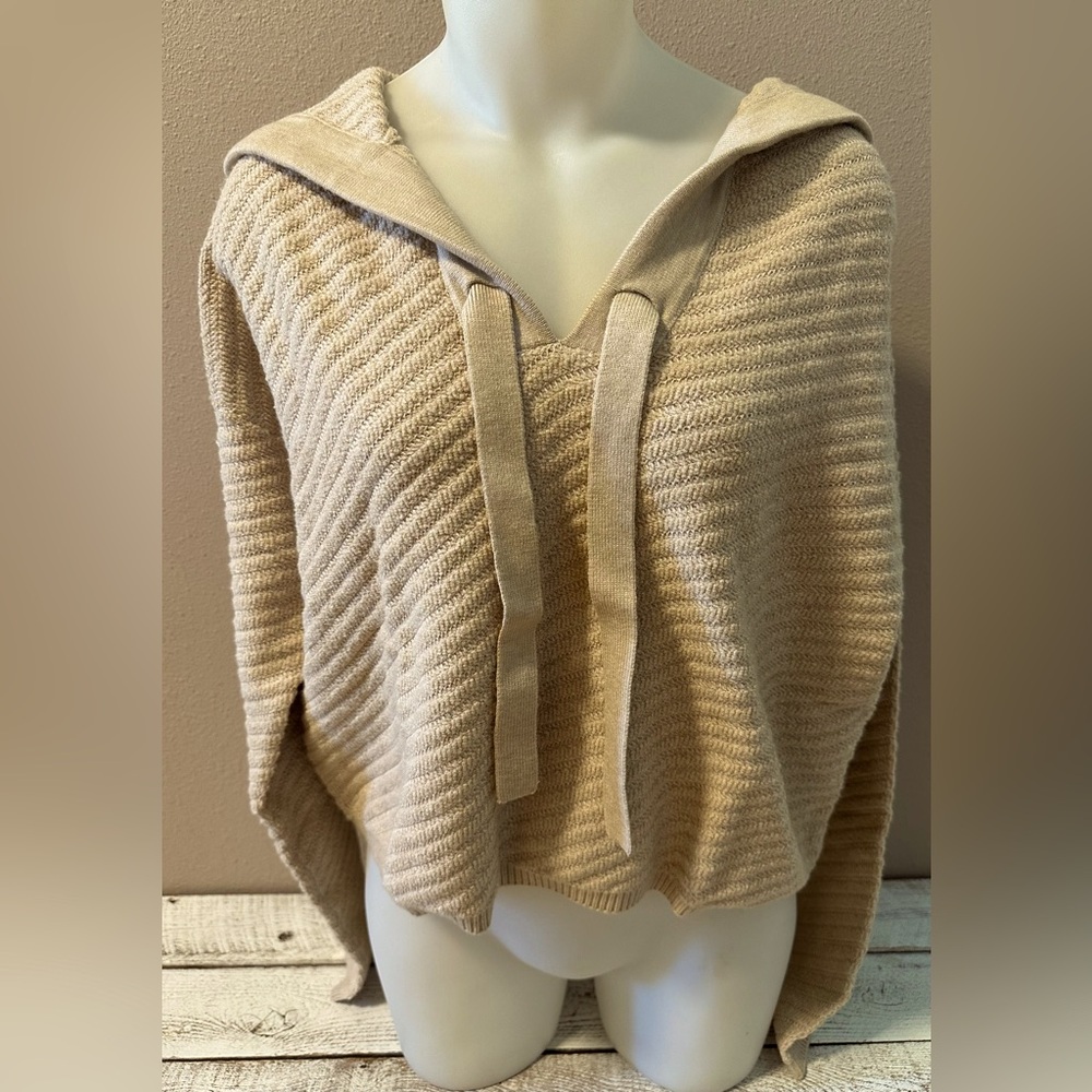 One Grey Day Hooded Slouchy Cropped Sweater - NWT
